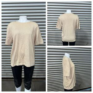 Lisa Originals top career cotton Rayon blend short sleeve metallic vintage